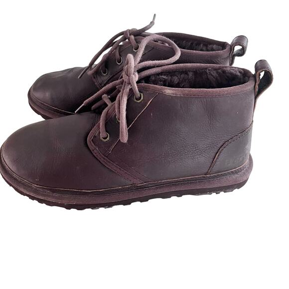 UGG Neumel Men’s Brown Leather Wool Chukka Ankle Boots Size 8 main image 10
